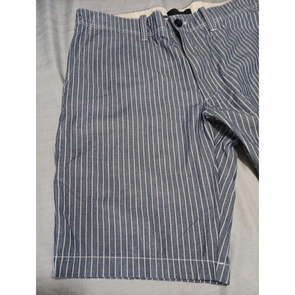 Banana Republic Vintage Straight Pin Striped Comet Blue Shorts Size 34